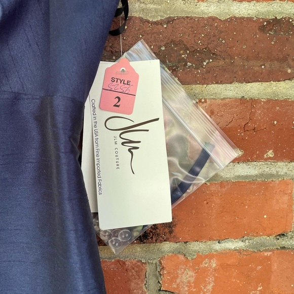 New NWT Vintage Jim Hjelm Occasions Strapless Dress Blue Bow Size 2 90s Formal - Picture 3 of 11